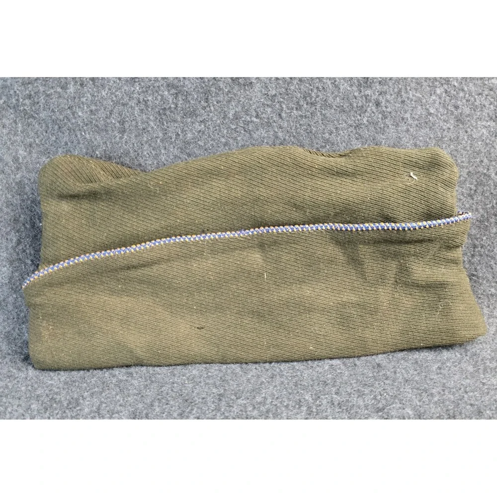 Vintage Men's Poly/Wool Green Cap Hat size 7 1/8 Uniform‎ Military